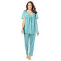 Plus Size Women's Silky 2-Piece PJ Set by Only Necessities in Pale Ocean (Size 4X) Pajamas