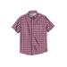 Men's Big & Tall Short Sleeve Wrinkle-Free Sport Shirt by KingSize in Rich Burgundy Check (Size 3XL)