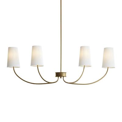 Lottie 4-Light Linear Chandelier with Shades - Antique Bronze - Ballard Designs