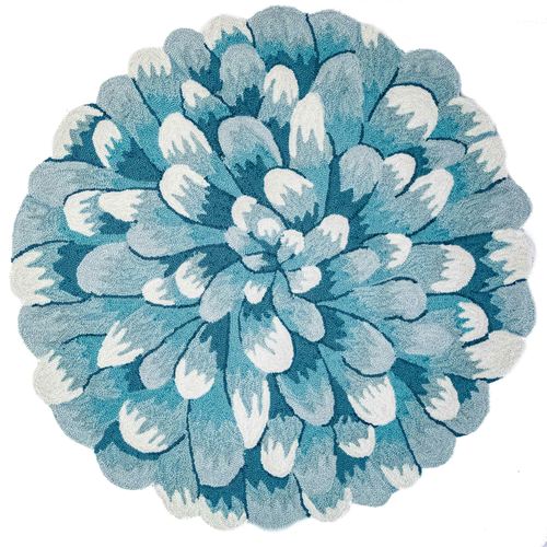 Mum Round Rug, 3' Round, Aqua