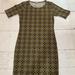 Lularoe Dresses | Lularoe Julia Dress Gold Black Cream Nwot | Color: Black/Gold | Size: M