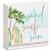 CounterArt Sand Surf Sun Wood Box Sign Wood in Brown/Gray/Green | 3.75 H x 3.75 W x 0.75 D in | Wayfair 209-00014