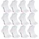 Rainbow Socks - Women Men Colourful Cotton Sneaker Sport Socks - 12 Pairs - White - Size 6,5-8