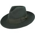 Gladwin Bond Stiff and Snap Brim 100% Wool Felt Fedora Trilby Hat with Wide Band Luxury Wool Hat Looks Amazing and Feels Amazing When Wearing (Dark Green, XLarge 61cm)