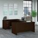 Huckins Reversible U-Shape Executive Desk Wood in Brown Laurel Foundry Modern Farmhouse® | 30 H x 60 W x 100.4 D in | Wayfair