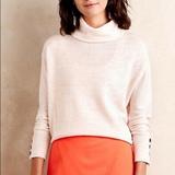 Anthropologie Sweaters | Anthropologie Cream Turtleneck Wool Sweater Size S | Color: Cream/White | Size: S