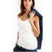 J. Crew Tops | J. Crew Feather Racerback Cami. Size 2 | Color: White | Size: 2