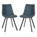 LeisureMod Markley Modern Leather Dining Chair With Metal Legs ( Set of 2 ) - LeisureMod MC18BU2
