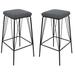 LeisureMod Millard Leather Bar Stool With Metal Frame ( Set of 2 ) - LeisureMod MS36BU2