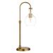 Verona Brushed Brass Arc Table Lamp with Clear Glass Shade - Hudson & Canal TL0800