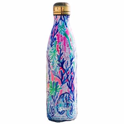 Lilly Pulitzer Dining | Lily Pulitzer Jet Stream Swell Bottle | Color: Blue/Gold | Size: 25 Oz.