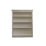 Lark Manor™ Breithaup 36" W Solid Wood Standard Bookcase Wood in White/Brown | 48 H x 36 W x 13 D in | Wayfair D5EB4547555242E3BA05050E27BA377D