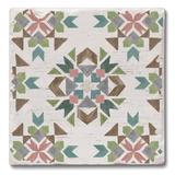 CounterArt Cotton Bouquet Square Absorbent Stone Coaster Stoneware in Brown/Green | 4 D in | Wayfair 01-02516