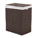 Seville Classics Inc. Handwoven Rectangle Laundry Hamper Wicker/Rattan in Black/Brown | 24 H x 18.5 W x 12.2 D in | Wayfair WEB656