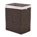 Seville Classics Inc. Wicker Foldable Water Hyacinth Laundry Basket Wicker/Rattan in Black/Brown | 24 H x 18.5 W x 12.2 D in | Wayfair WEB656