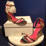 Coach Shoes | Coach Tabatha Multicolored Strap Sandal Sz 6 | Color: Blue/Pink | Size: 6