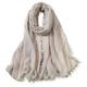 ALBERTO CABALE Large Soft Cotton Fashion Shawl Wrap Scarf for womens in Solid Colors Beige