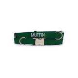 Coastal Pet Products Personalized Hunter Adjustable Dog Collar with Metal Buckle, Large, Green