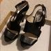 Michael Kors Shoes | Michael Kors Black Leather Heels | Color: Black/Silver | Size: 6