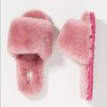 Anthropologie Shoes | Anthropologie Casa Clara Frankie Pink Fluffy Fur Slippers | Color: Pink | Size: 39eu