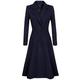 Moent Sales Plus Womens Winter Lapel Button Long Trench Coat Jacket Ladies Overcoat Outwear, Tops for Women UK Clearance Size Autumn Winter Blouse Navy