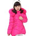 LPATTERN Little Girls Jacket Girls Kids Coat Hooded Windbreaker Outwear Parka Outwear Winter Clothes, Rose, 6-7 Years/130