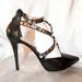 Michael Kors Shoes | Michael Kors Black Leather Heels. 8.5 | Color: Black/Silver | Size: 8.5