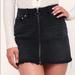 Free People Skirts | Free People Zip It Up Black Denim Skirt | Color: Black/Gray | Size: 25