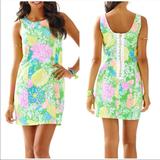 Lilly Pulitzer Dresses | Hibiscus Stroll Colorful Sleeveless Shift Dress | Color: Green/Yellow | Size: 0