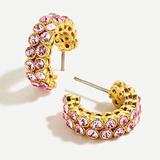 J. Crew Jewelry | J. Crew Crystal Bezel Hoop Earrings | Color: Gold/White | Size: Os