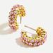 J. Crew Jewelry | J. Crew Crystal Bezel Hoop Earrings | Color: Gold/White | Size: Os