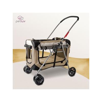 PetLuv Happy Cat Soft-Sided 3-in-1 Pet Stroller, Tan, Large