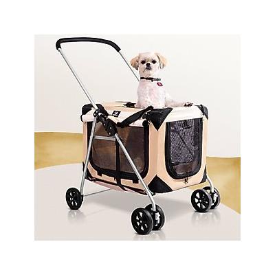 PetLuv Happy Cat Soft-Sided 3-in-1 Pet Stroller, Tan, Large