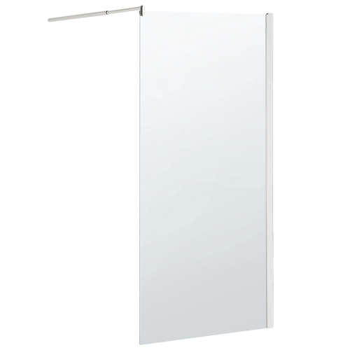 Duschwand Silber aus beständigem Temperglas verchromte Aluminiumprofile Duschabtrennung ohne Türen Walk-in-Dusche 90 x 190 Elegant Modern