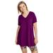 Plus Size Women's V-neck A-line Tunic by ellos in Boysenberry (Size 6X)