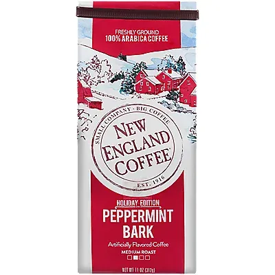 New England Coffee Peppermint Bark Coffee 11 Oz Ground - Kosher Coffee