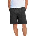 Men's Big & Tall Comfort Fleece Shorts by KingSize in Black White Marl (Size L)