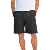 Men's Big & Tall Comfort Fleece Shorts by KingSize in Black White Marl (Size L)