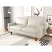 Wade Logan® Elden 70" Square Arm Sofa Faux Leather/Wood/Manufactured Wood in White | 34 H x 70 W x 32 D in | Wayfair