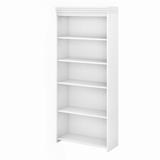 Bush Furniture Fairview Tall 5 Shelf Bookcase in Pure White and Shiplap Gray - Bush Furniture WC53665-03