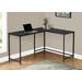 "Computer Desk / Home Office / Corner / 58""L / L Shape / Work / Laptop / Metal / Laminate / Black / Contemporary / Modern - Monarch Specialties I 7394"