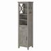 Bush Furniture Key West Tall Bathroom Storage Cabinet in Driftwood Gray - Bush Furniture KWS168DG-03