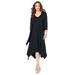 Plus Size Women's Relaxed Jacket Dress Set by Roaman's in Black (Size 14/16)