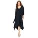 Plus Size Women's Relaxed Jacket Dress Set by Roaman's in Black (Size 22/24)