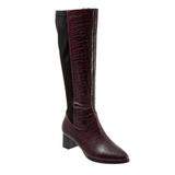 Extra Wide Width Women's Kirby Wc Wide Calf Boot by Trotters in Wine (Size 6 1/2 WW)