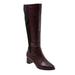 Women's Kirby Wc Wide Calf Boot by Trotters in Wine (Size 6 1/2 M)