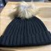 J. Crew Accessories | J Crew Womens Ribbed Beanie W/Faux Fur Nwt | Color: Black | Size: Os