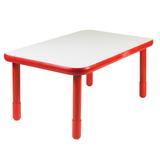"BaseLine 48"" x 30"" Rectangular Table - Candy Apple Red with 22"" Legs - Children's Factory AB745RPR22"