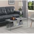 SoHo Coffee Table with Shelf in Gray Faux Marble - Convenience Concepts 131557GYM