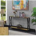 Tucson Console Table with Shelf in English Oak/Black - Convenience Concepts 161899EOBL